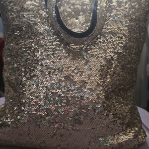 Gold Sequin Tote Bag